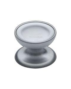 Heritage Brass Satin Chrome Surrey Cabinet Knob 32mm