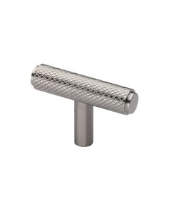 Heritage Brass Satin Nickel Knurled T-Bar Cabinet Knob 45mm