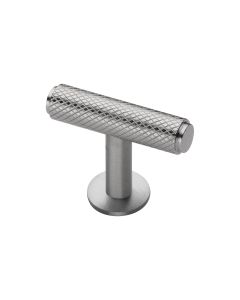 Heritage Brass Satin Nickel Knurled T-Bar Cabinet Knob with Rose 45mm