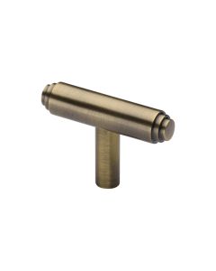 Heritage Brass Antique Brass Stepped T-Bar Cabinet Knob 45mm