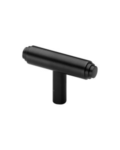Heritage Brass Matt Black Stepped T-Bar Cabinet Knob 45mm