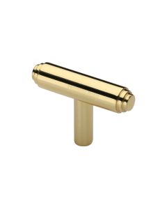Heritage Brass Polished Brass Stepped T-Bar Cabinet Knob 45mm