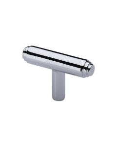 Heritage Brass Polished Chrome Stepped T-Bar Cabinet Knob 45mm