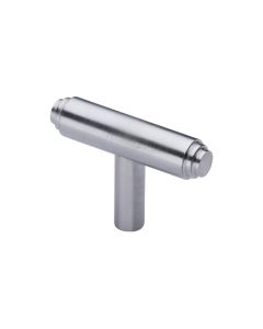 Heritage Brass Satin Chrome Stepped T-Bar Cabinet Knob 45mm