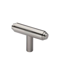 Heritage Brass Satin Nickel Stepped T-Bar Cabinet Knob 45mm