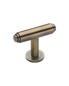 Heritage Brass Antique Brass Stepped T-Bar Cabinet Knob with Rose 45mm