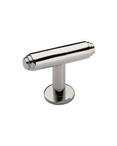 Heritage Brass Polished Nickel Finish Stepped T-Bar Cabinet Knob with Rose 45mm