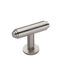 Heritage Brass Satin Nickel Stepped T-Bar Cabinet Knob with Rose 45mm