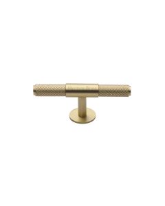 Heritage Brass Satin Brass Knurled Fountain Cabinet Knob 60mm