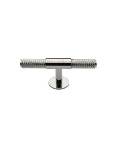 Heritage Brass Polished Nickel Finish Knurled Fountain Cabinet Knob 90mm