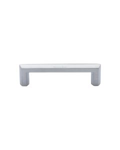 Heritage Brass Satin Chrome Hex Profile Cabinet Pull Handle 102mm