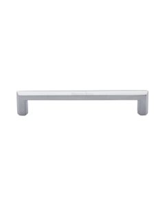 Heritage Brass Satin Chrome Hex Profile Cabinet Pull Handle 152mm