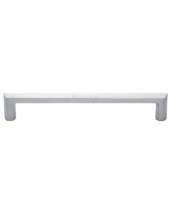 Heritage Brass Satin Chrome Hex Profile Cabinet Pull Handle 254mm