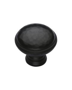 Heritage Brass Matt Black Diamond Cut Cabinet Knob. 32mm