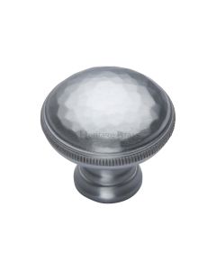 Heritage Brass Satin Chrome Diamond Cut Cabinet Knob. 32mm