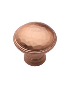 Heritage Brass Satin Rose Gold Diamond Cut Cabinet Knob. 32mm