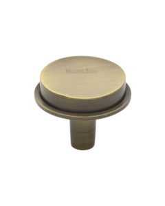 Heritage Brass Antique Brass Flat Round Knob 32mm