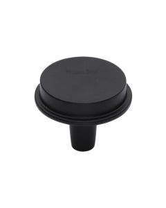Heritage Brass Matt Black Flat Round Knob 32mm