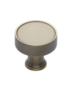 Heritage Brass Antique Brass Florence Knurled Cabinet Knob 32mm