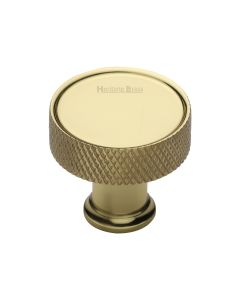 Heritage Brass Polished Brass Florence Knurled Cabinet Knob 32mm