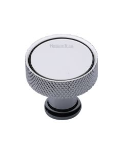 Heritage Brass Polished Chrome Florence Knurled Cabinet Knob 32mm