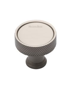 Heritage Brass Satin Nickel Florence Knurled Cabinet Knob 32mm