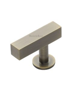 Heritage Brass Antique Brass Offset Square Cabinet Knob 44mm