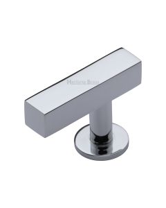 Heritage Brass Polished Chrome Offset Square Cabinet Knob 44mm