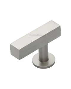 Heritage Brass Satin Nickel Offset Square Cabinet Knob 44mm