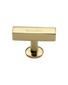 Heritage Brass Polished Brass Symmetrical Square Cabinet Knob 44mm