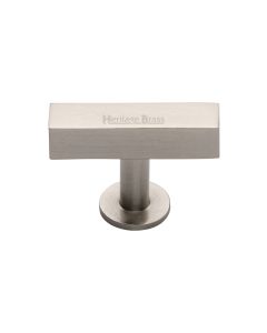 Heritage Brass Satin Nickel Symmetrical Square Cabinet Knob 44mm