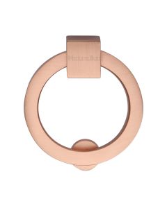Heritage Brass Satin Rose Gold Round Cabinet Drop Pull