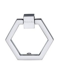 Heritage Brass Polished Chrome Hexagon Cabinet Drop Pull 51mm