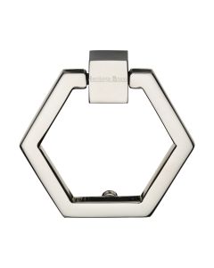 Heritage Brass Polished Nickel Finish Hexagon Cabinet Drop Pull 51mm