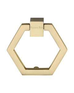 Heritage Brass Satin Brass Hexagon Cabinet Drop Pull 51mm