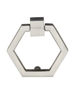 Heritage Brass Satin Nickel Hexagon Cabinet Drop Pull 51mm