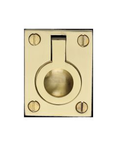 Heritage Brass Polished Brass Flush Ring Cabinet Pull 38mm