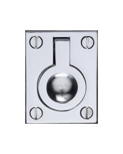 Heritage Brass Polished Chrome Flush Ring Cabinet Pull 38mm