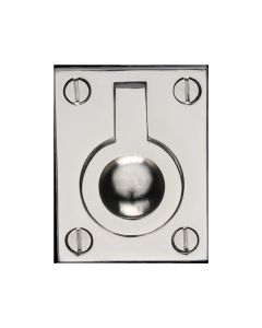 Heritage Brass Polished Nickel Finish Flush Ring Cabinet Pull 38mm