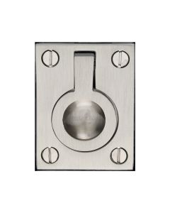 Heritage Brass Satin Nickel Flush Ring Cabinet Pull 38mm