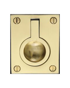 Heritage Brass Polished Brass Flush Ring Cabinet Pull 50mm