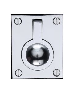 Heritage Brass Polished Chrome Flush Ring Cabinet Pull 50mm