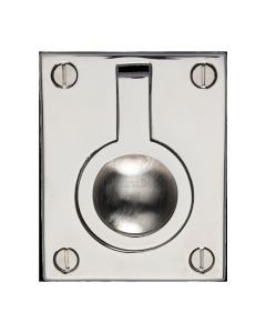 Heritage Brass Polished Nickel Finish Flush Ring Cabinet Pull 50mm