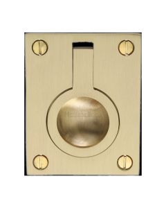 Heritage Brass Satin Brass Flush Ring Cabinet Pull 50mm