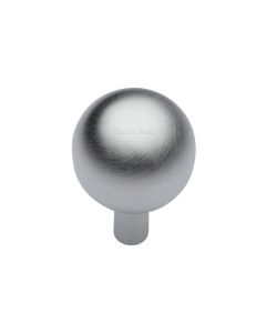 Heritage Brass Satin Chrome Sphere Cabinet Knob 22mm
