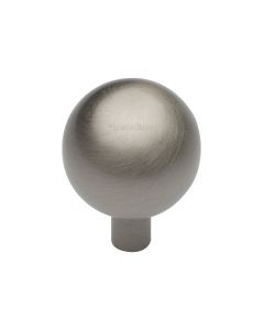 Heritage Brass Satin Nickel Sphere Cabinet Knob 28mm