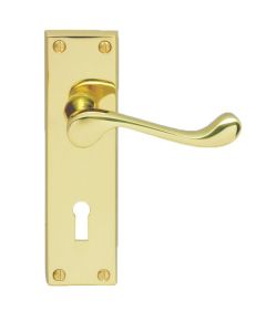 Polished Brass Victorian Scroll Standard Lever Lock| CBS54