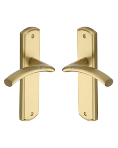 Heritage Brass Satin Brass Centaur Door Handle on Plate - Lever Latch