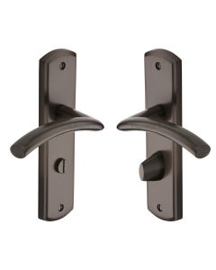 Heritage Brass Matt Bronze Centaur Door Handle on Plate - Bathroom Set