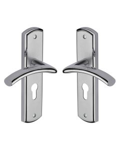 Heritage Brass Apollo Finish Centaur Door Handle on Plate - Euro Profile